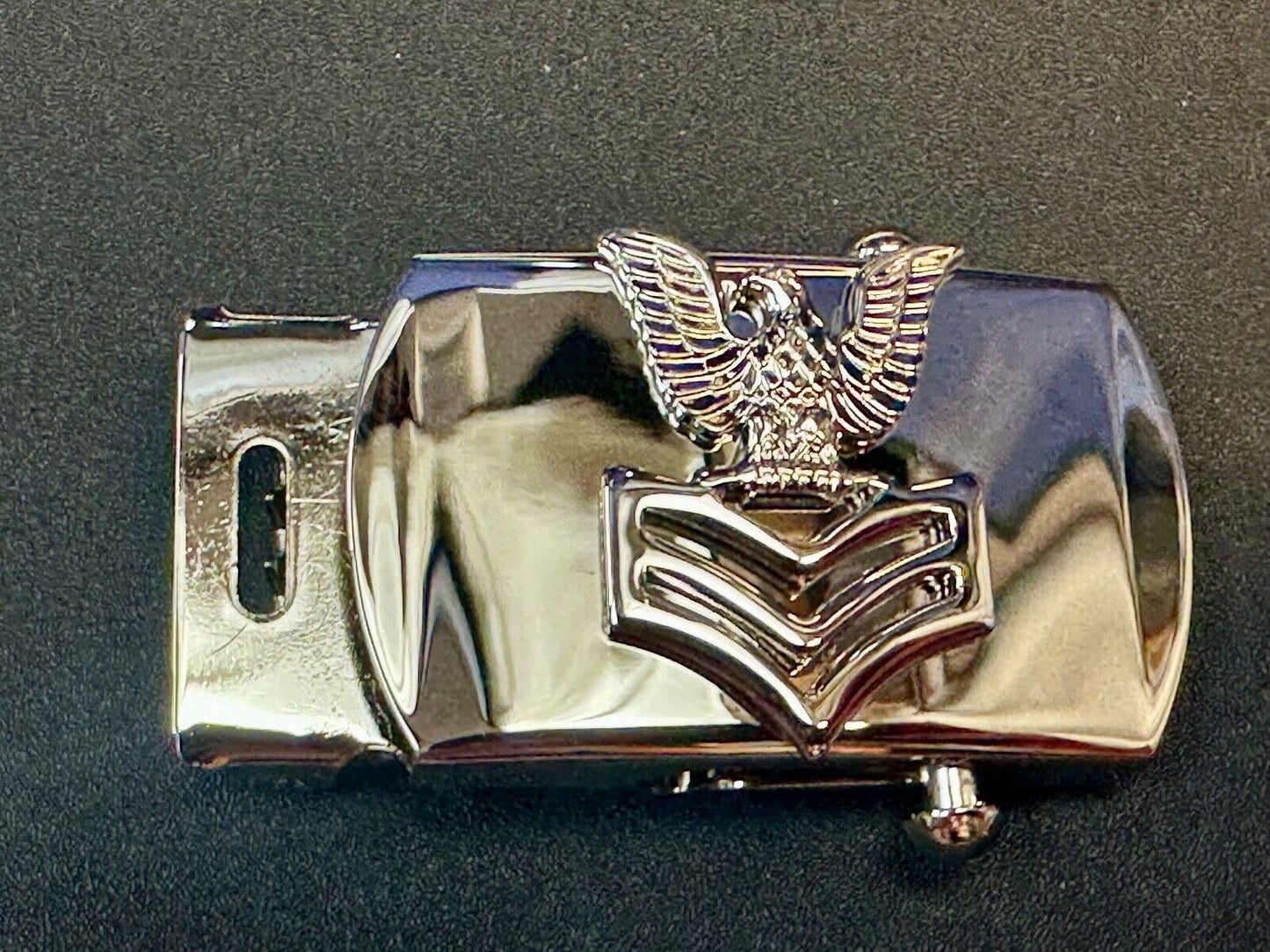 US Navy Petty Officer 1st Class Silver Brass Vanguard Belt Buckle USN Military