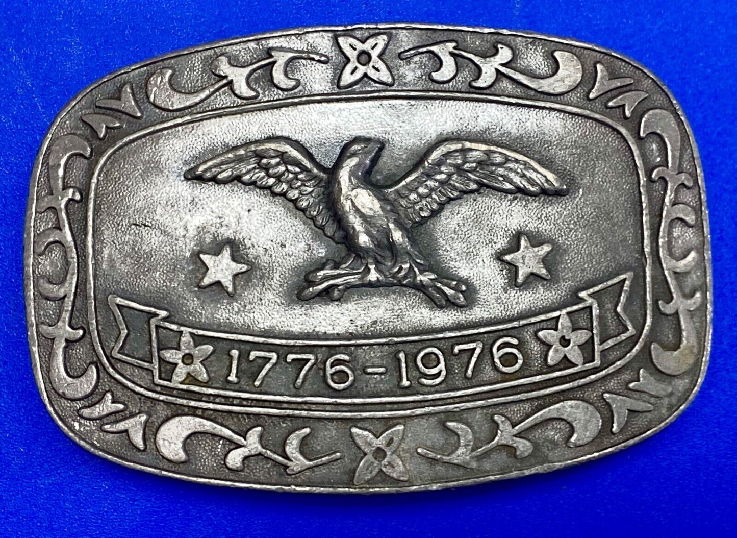 Bicentennial Celebration Patriotic repaired belt buckle by Celebrity