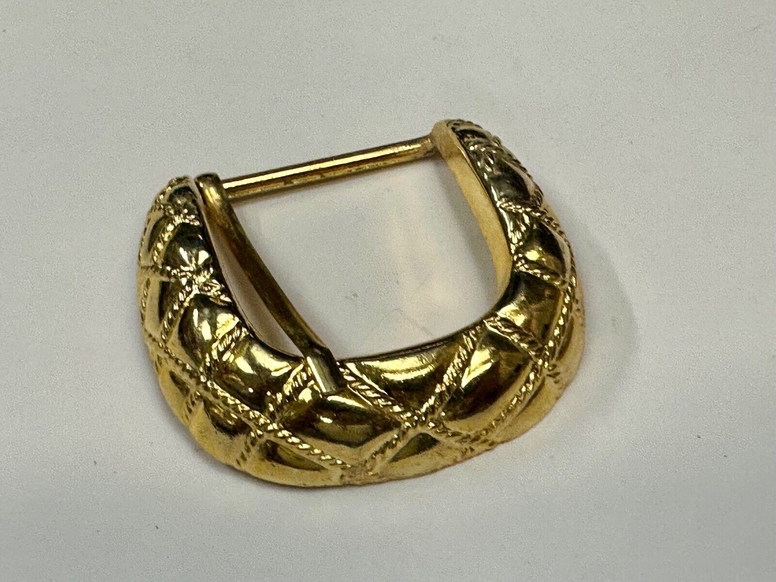 Vintage gold tone weave pattern Replacement belt buckle ET-3318