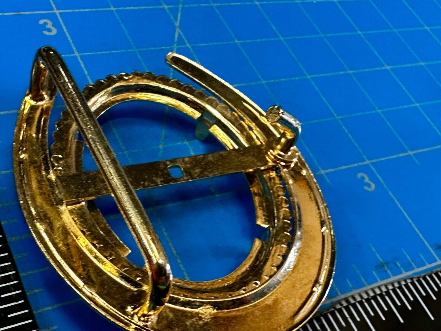 30 x 40 mm Gold Color Horseshoe Belt Buckle To Mount Your Cabochon Gem Stone