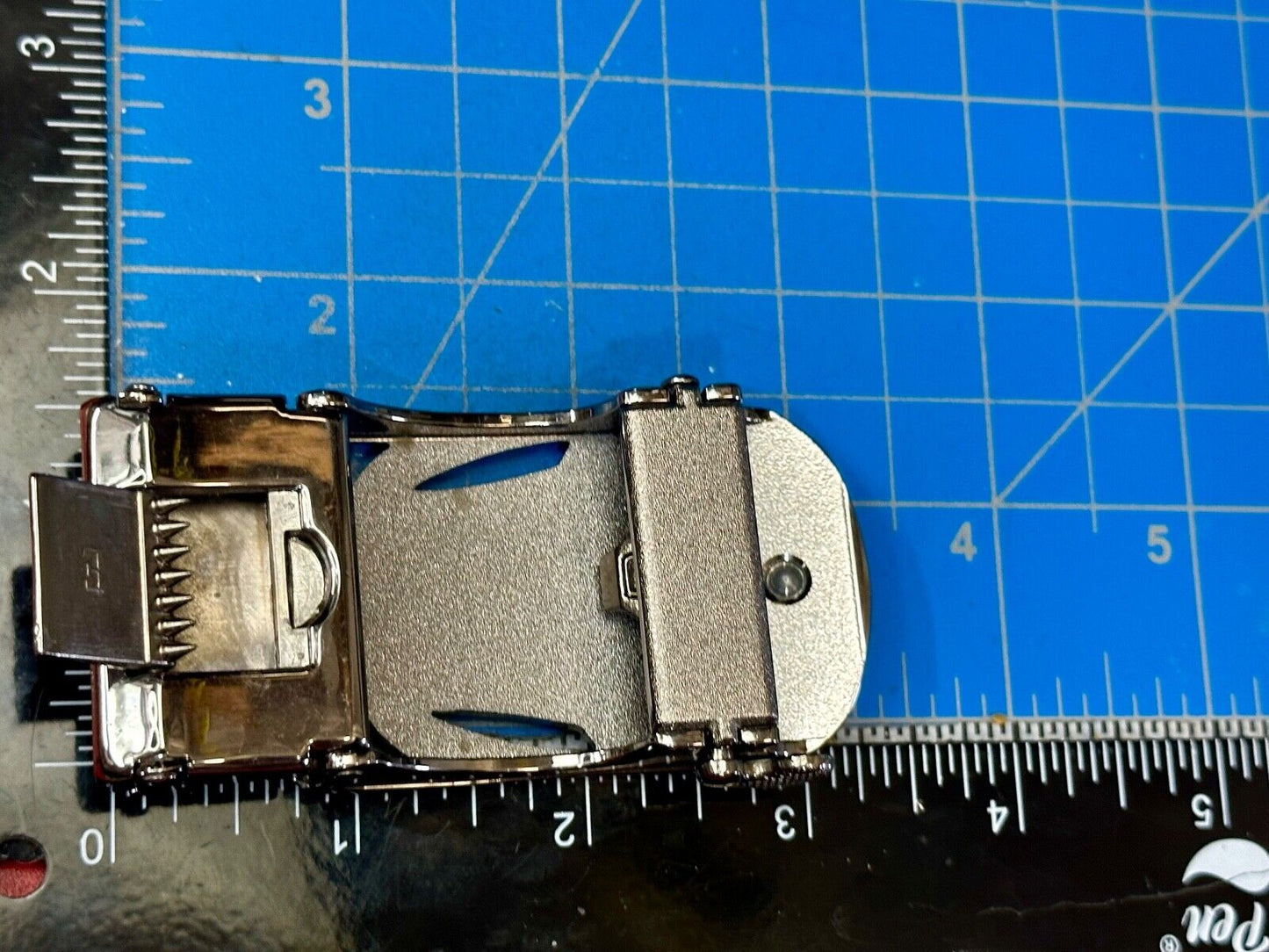 Automatic Ratchet Black & Silver Tone Replacement Dress Style Belt Buckle