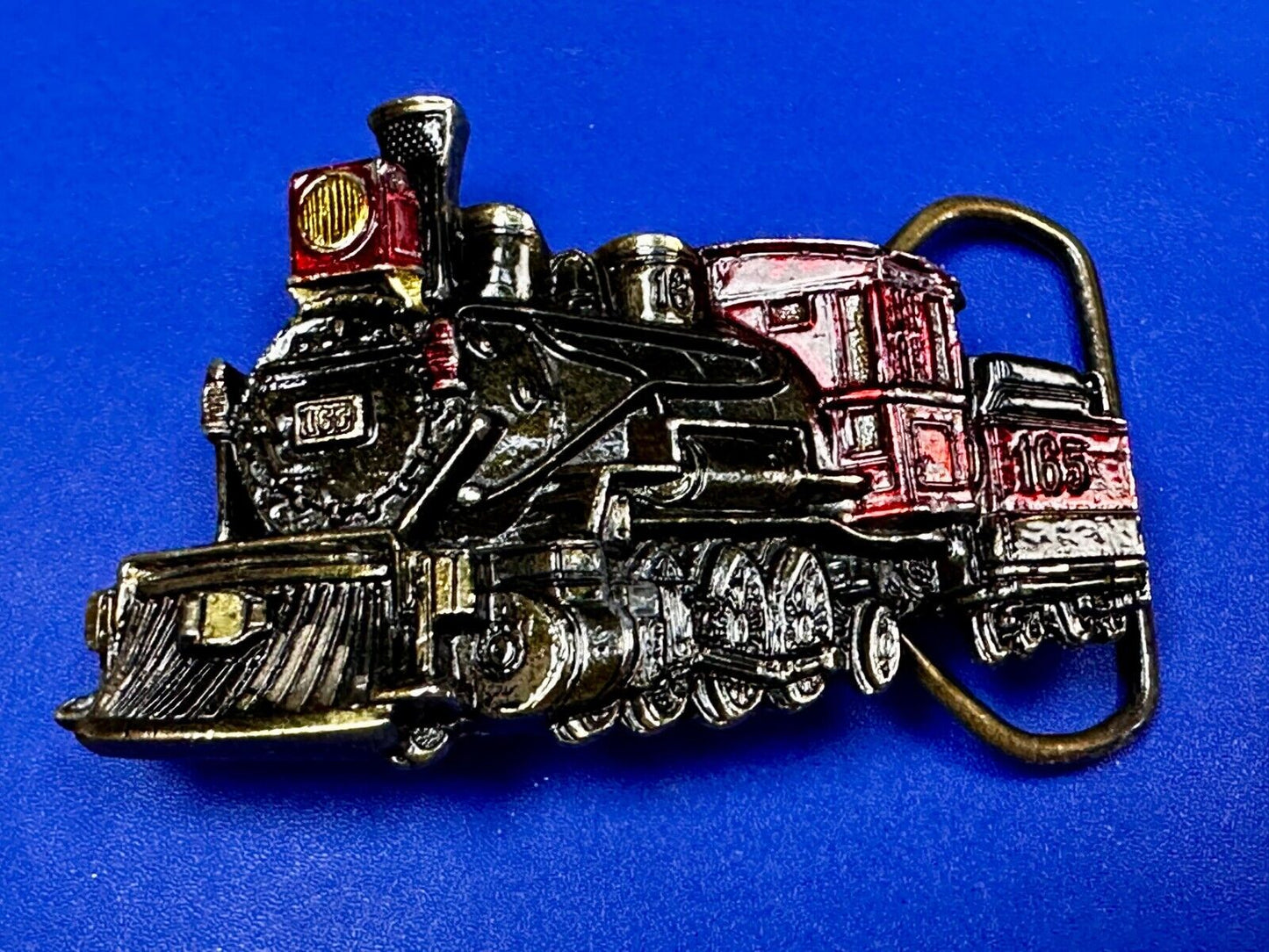 165 Red Locomotive RailRoad Train Vtg. 1981 The Great American Belt Buckle Co