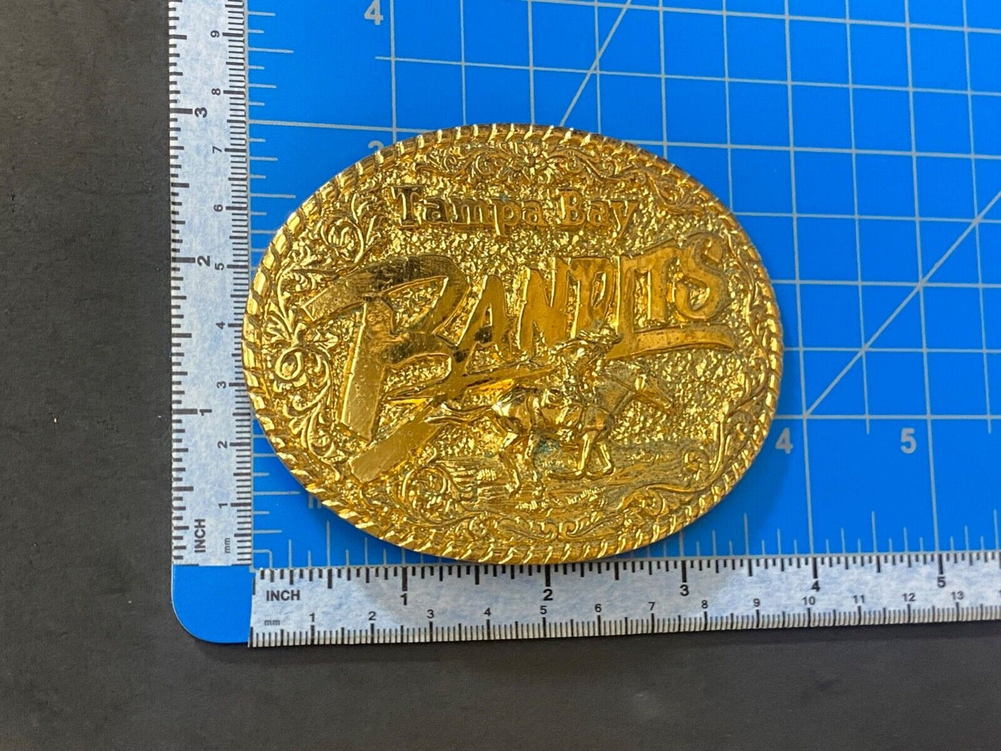 Vintage 1982 Sculptor Al Shelton Burt Reynolds Tampa Bay Bandits Belt Buckle