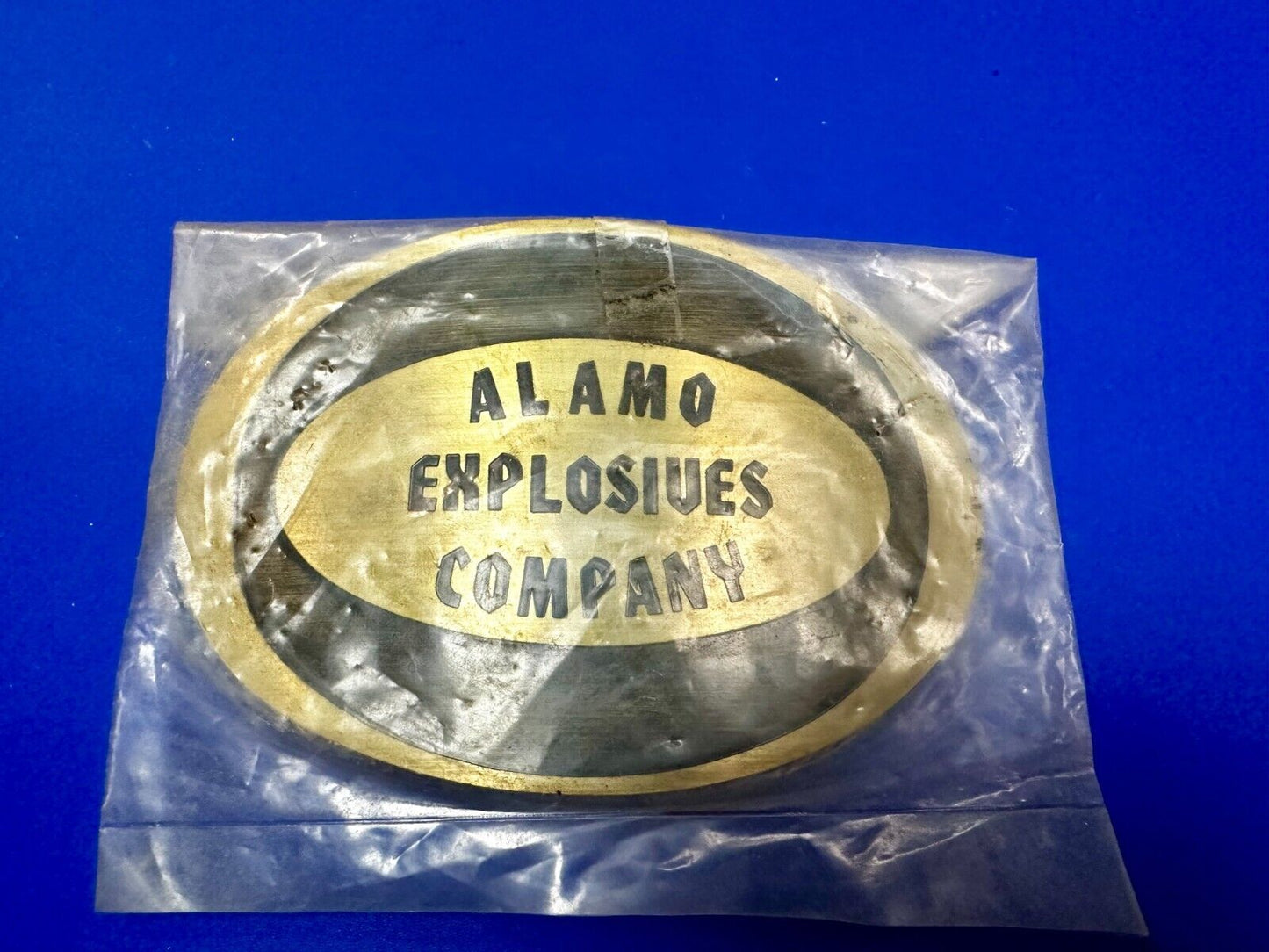 Alamo Texas Explosives Company Mine Company Belt Buckle - Metal Arts O.K.C