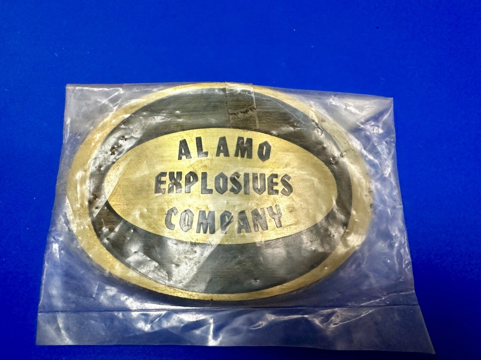 Alamo Texas Explosives Company Mine Company Belt Buckle - Metal Arts O.K.C
