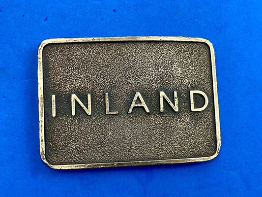 Vintage Inland company belt buckle - truck parts company 