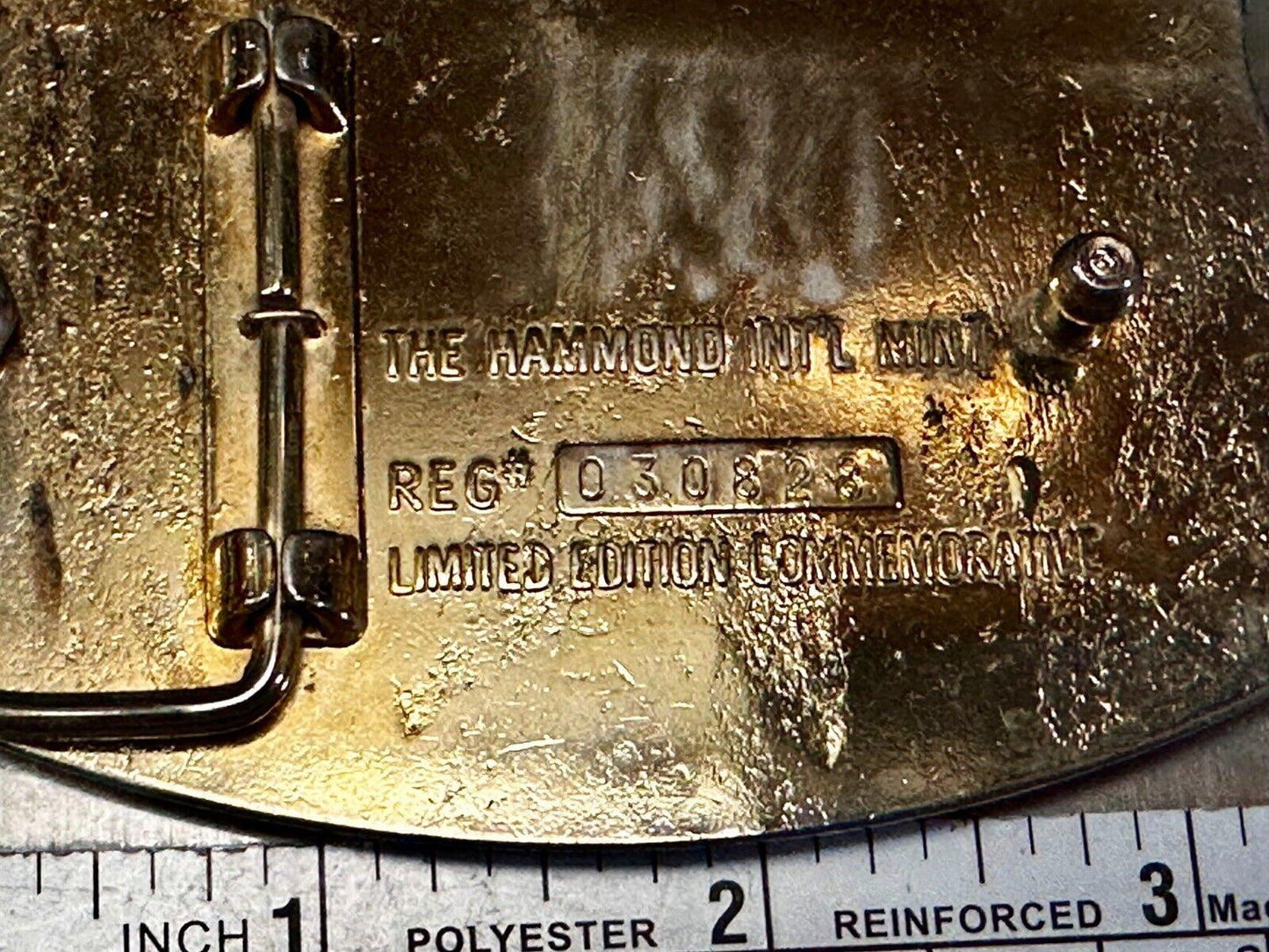 USA France Lady Liberty Statue Commemorative two tone Hammond Mint Belt Buckle