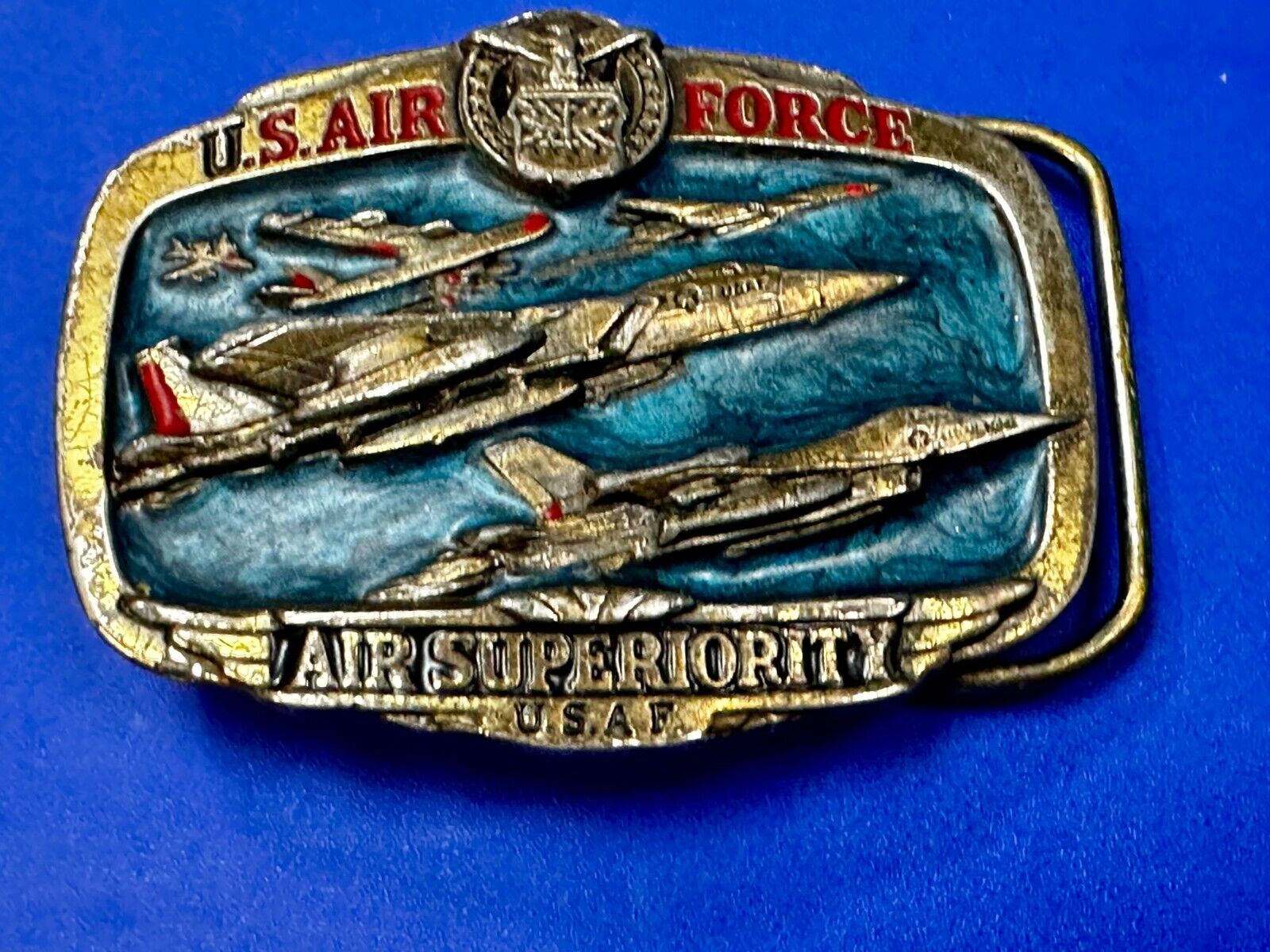 USAF Air Force Air Superiority Vintage 1989 The Great American Belt Buckle Co