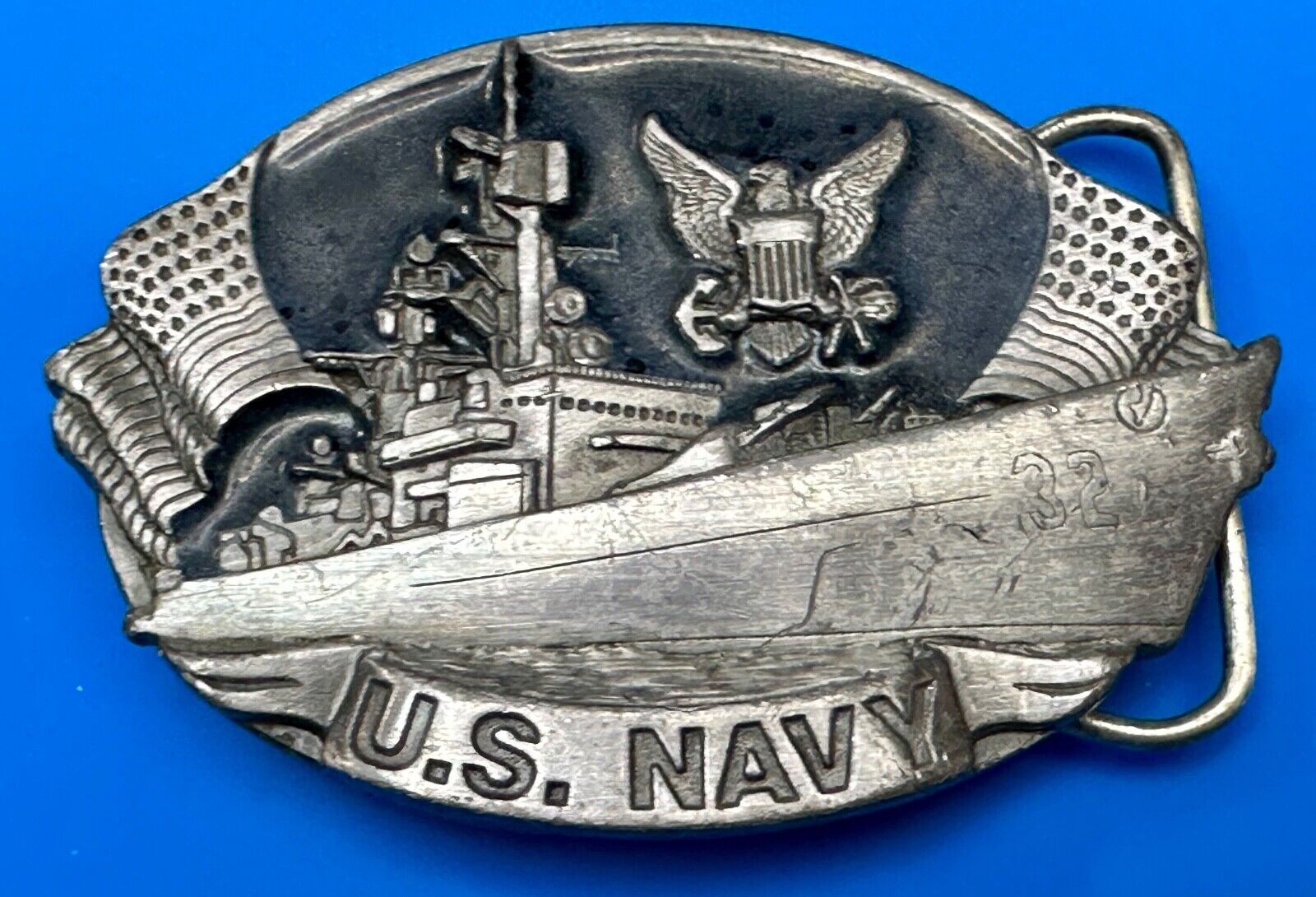 United States NAVY , Not a job, An Adventure! 1981 Bergamot Belt Buckle