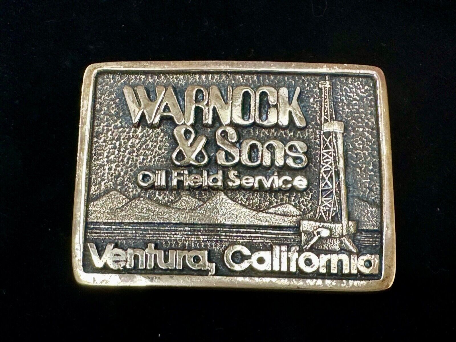 Awesome Oil Field Warnock & Sons Mine Service Ventura CA - Cal-Coast belt buckle