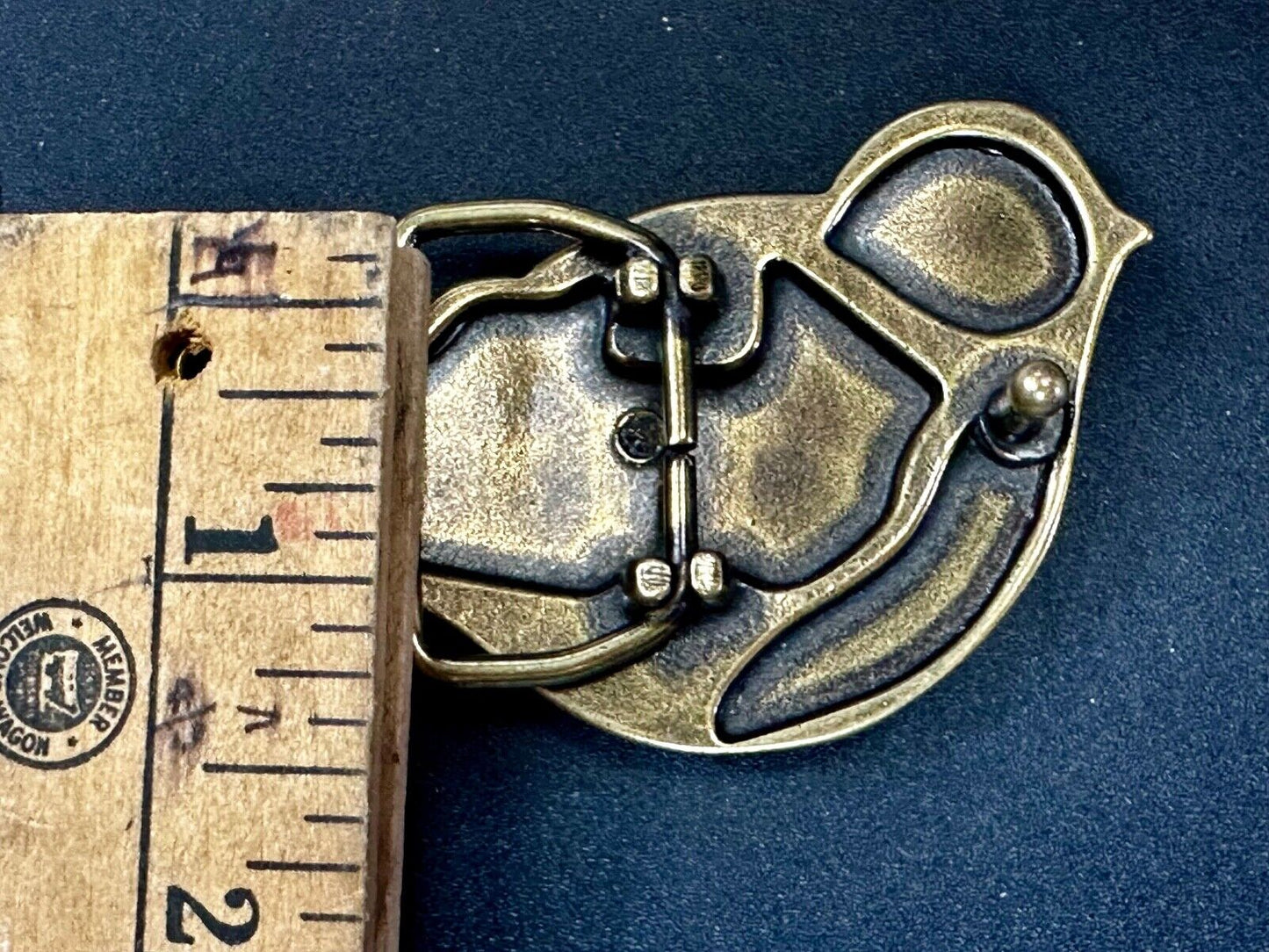 Bird Dove Shaped Cutout Figure Brass Tone Belt Buckle by Relic