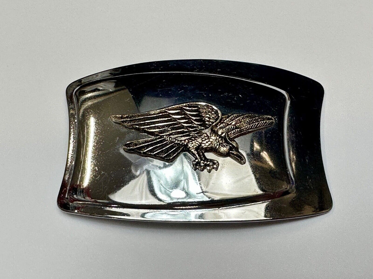 American Eagle - Vintage Mirrored Reflective Two Tone western belt buckle