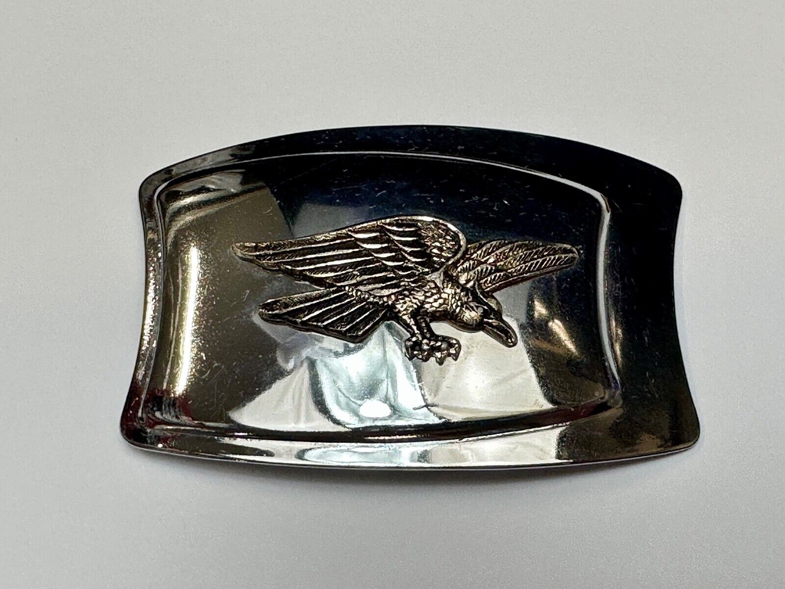 American Eagle - Vintage Mirrored Reflective Two Tone western belt buckle