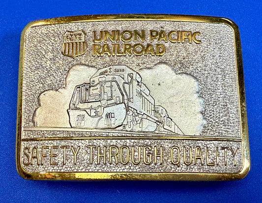 Union Pacific Railroad Safety Through Quality Award Belt Buckle by Stotts 
