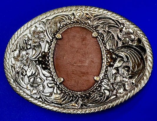 30 x 40 mm Western gold tone Ornate Belt Buckle To Mount Your Cabochon Gem Stone