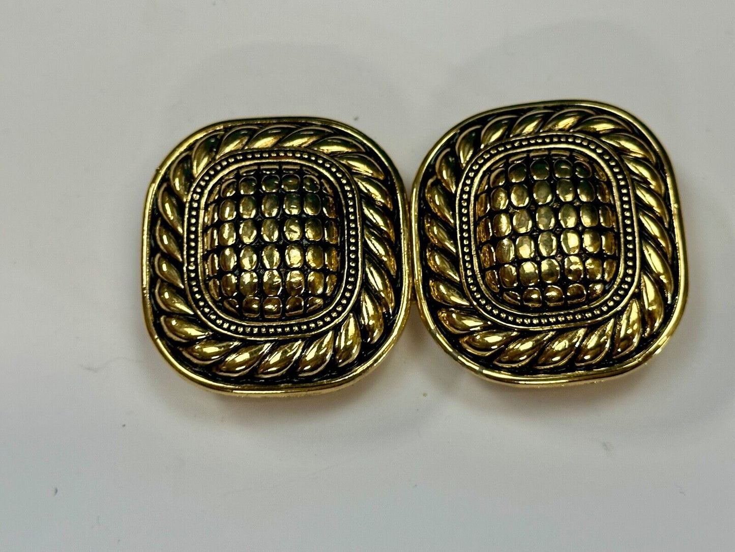 1980's Douglas Paquette Large Gold Tone w/ Black 2-Piece 3" Vintage Belt Buckle