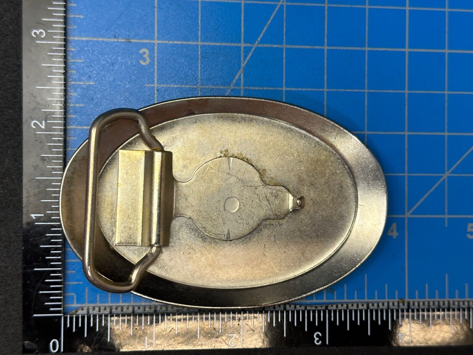 Unknown to me!  Company Sign Logo Vintage Oval Silver Tone Belt Buckle