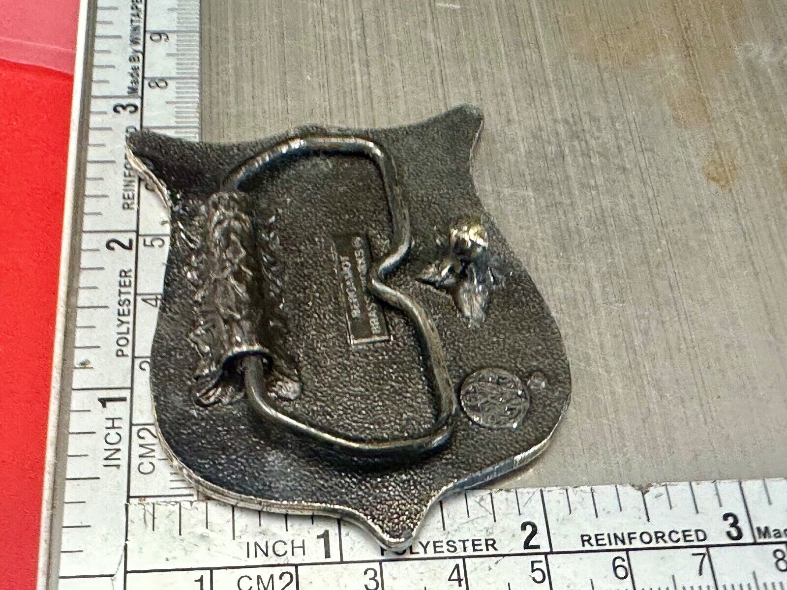 Vintage 1980 USA Olympic Teams Badge Shaped Bergamot belt buckle