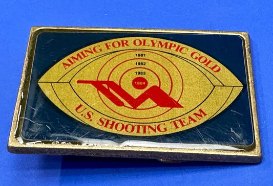Aiming for Olympic gold - Los Angeles 1984 US shooting Team belt buckle