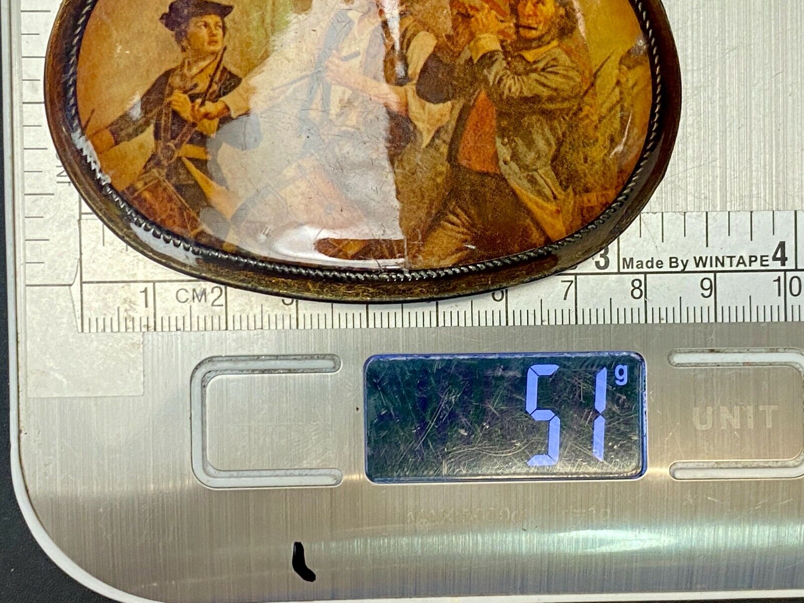 Patriotic USA  Picture Belt Buckle -  Band Marching Into Battle!