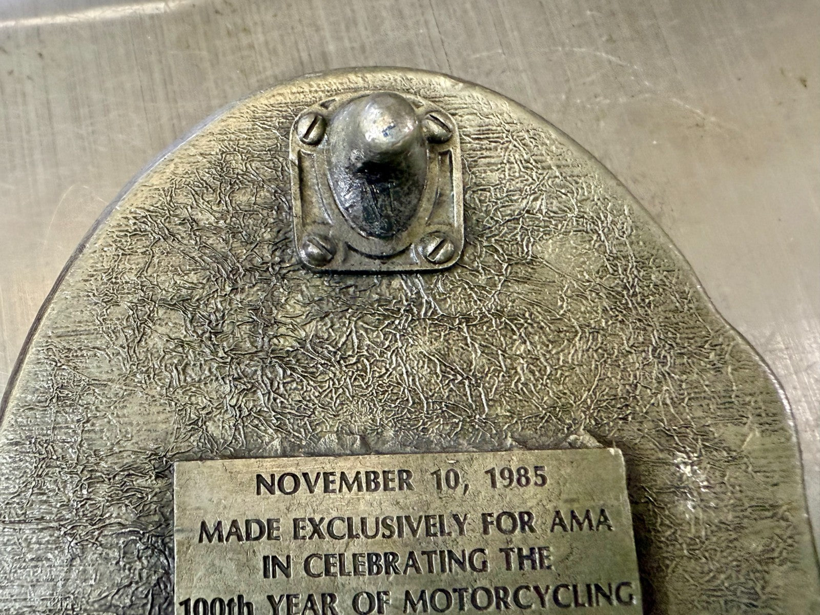 AMA American Motorcyclist Association A Century of Motorcycling Vtg. Belt Buckle