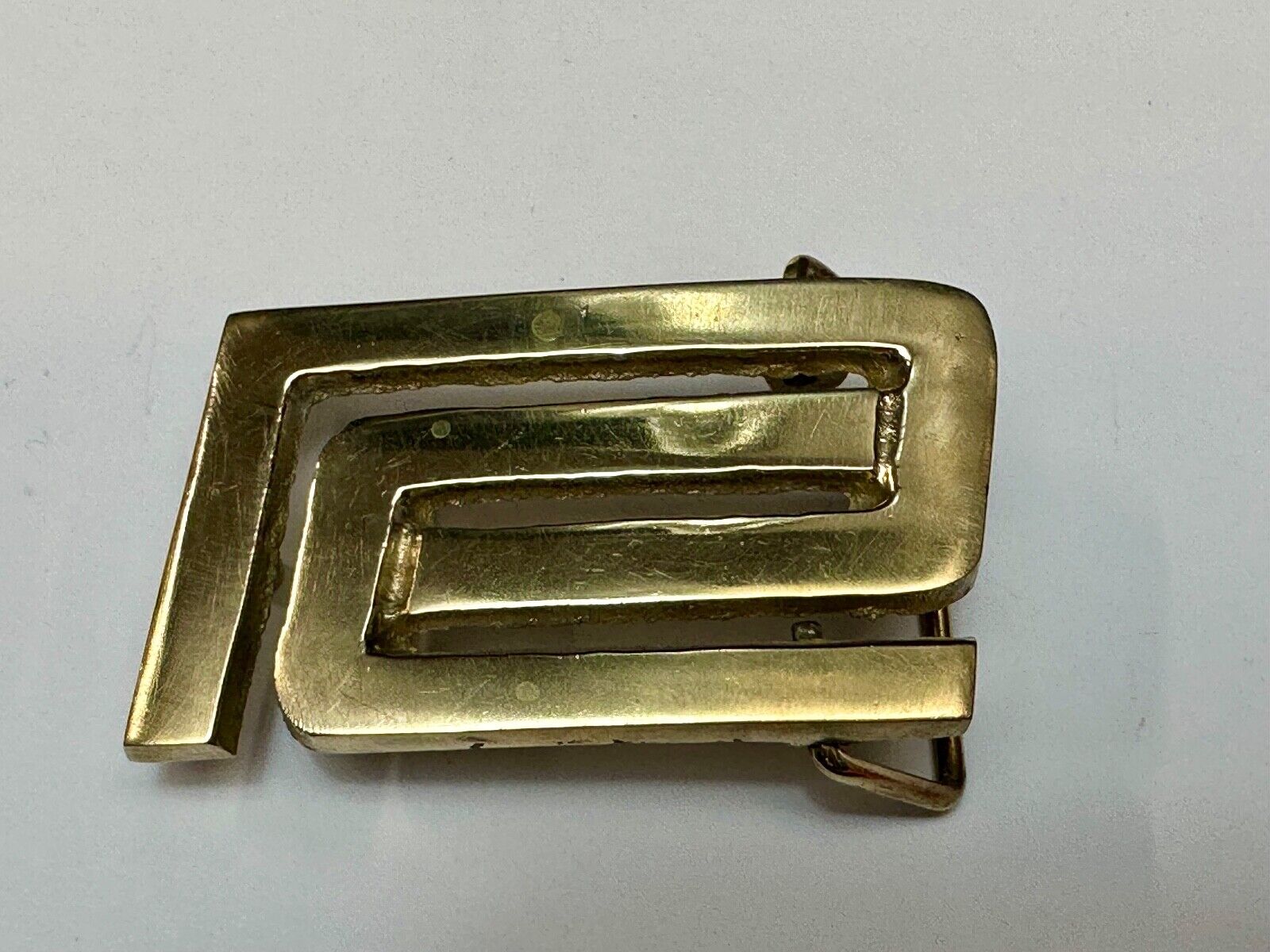 Abstract Design R Company Emblem? Vintage  Solid Brass Belt Buckle