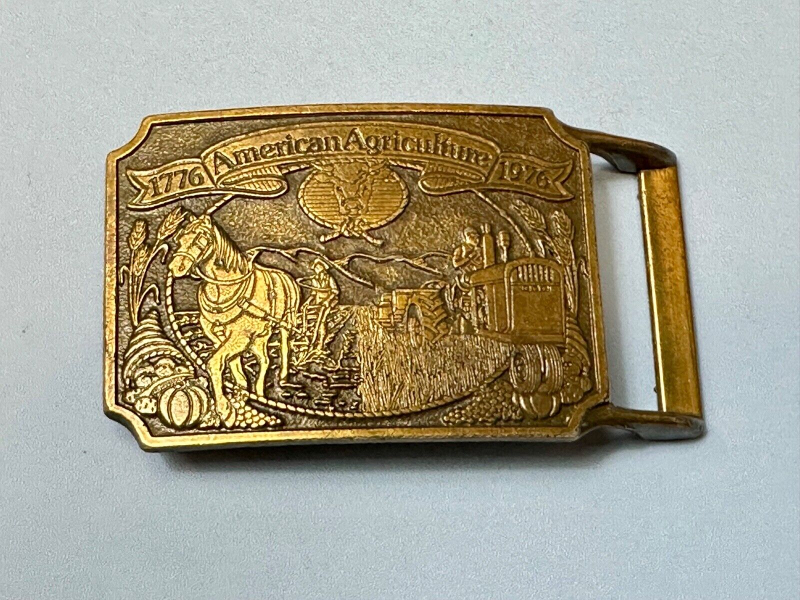 American Agriculture bicentennial celebration belt buckle 1975 - Ortho & Chevron