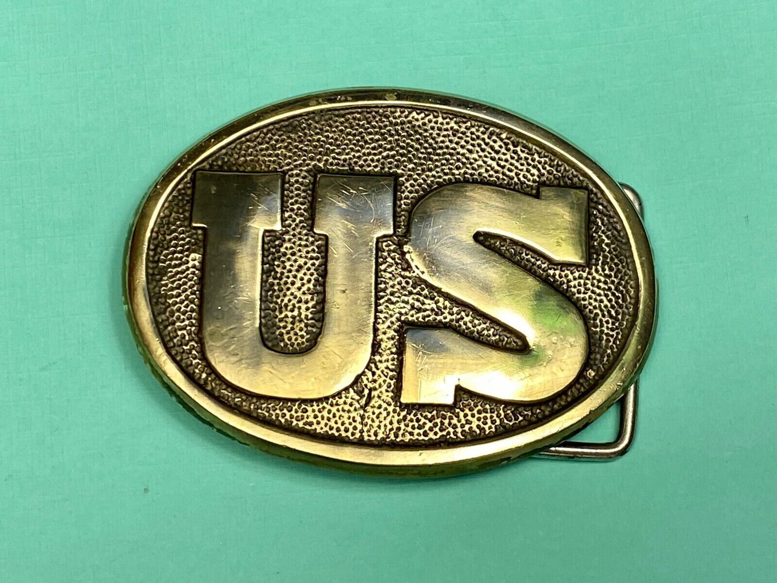 US Civil War reenactment military costume Vintage Hand made Brass belt buckle