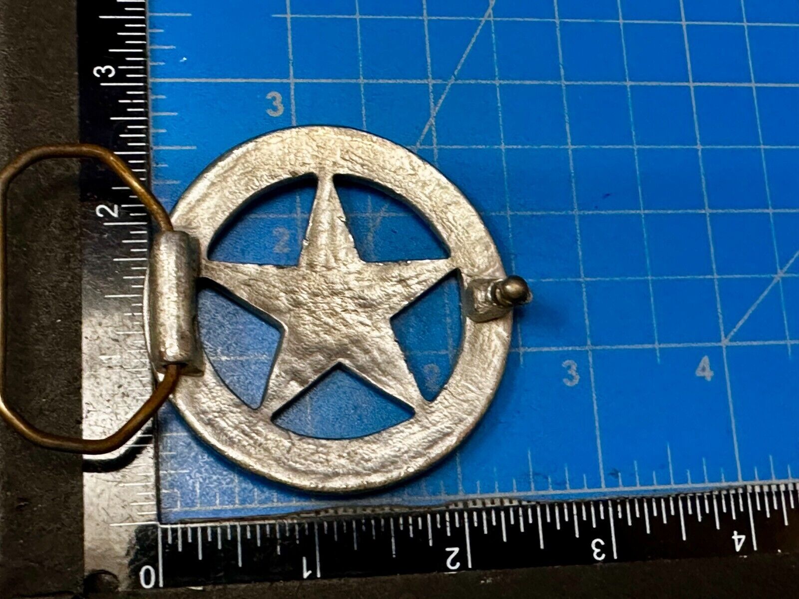 Vintage Deputy Sheriff Badge Cut Out Figural silver tone Belt Buckle