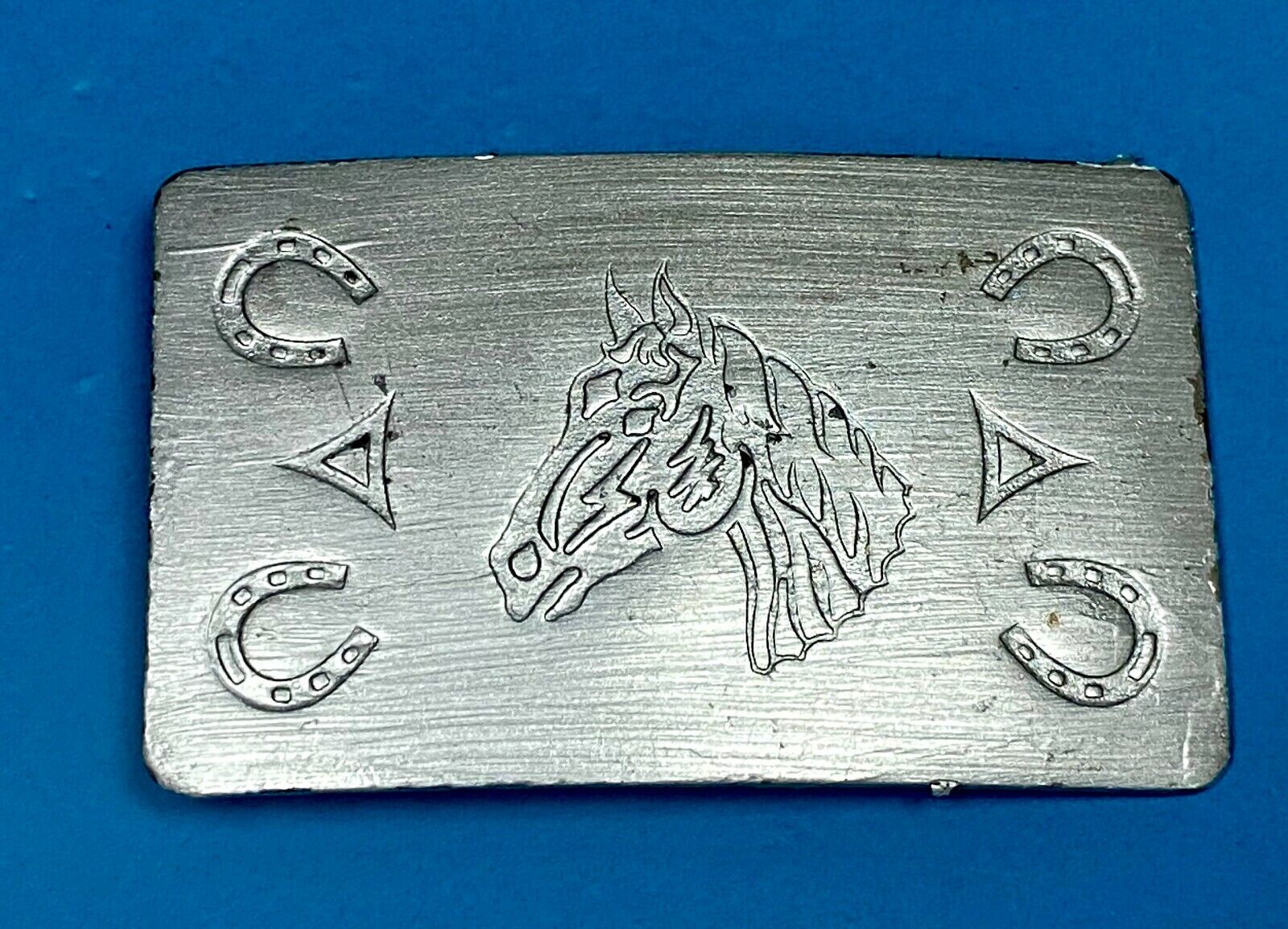 Vintage Chambers Belt Co. Usa Horse Head Belt Buckle Horseshoes Wear