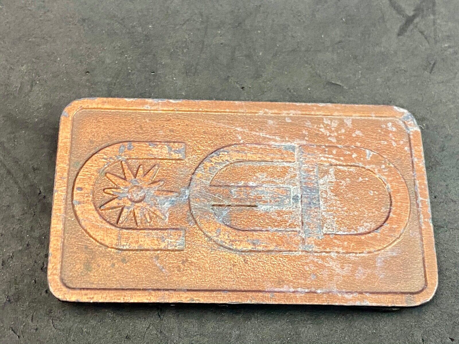 Vintage CED company promotional belt buckle 