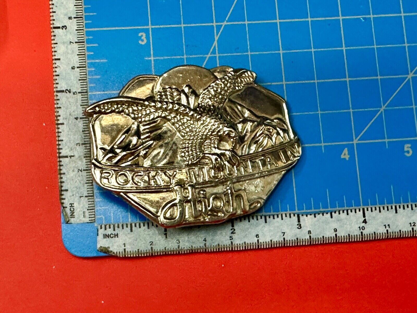 Vintage  Rockey Mountain High Eagle Mountains Silver Tone belt buckle