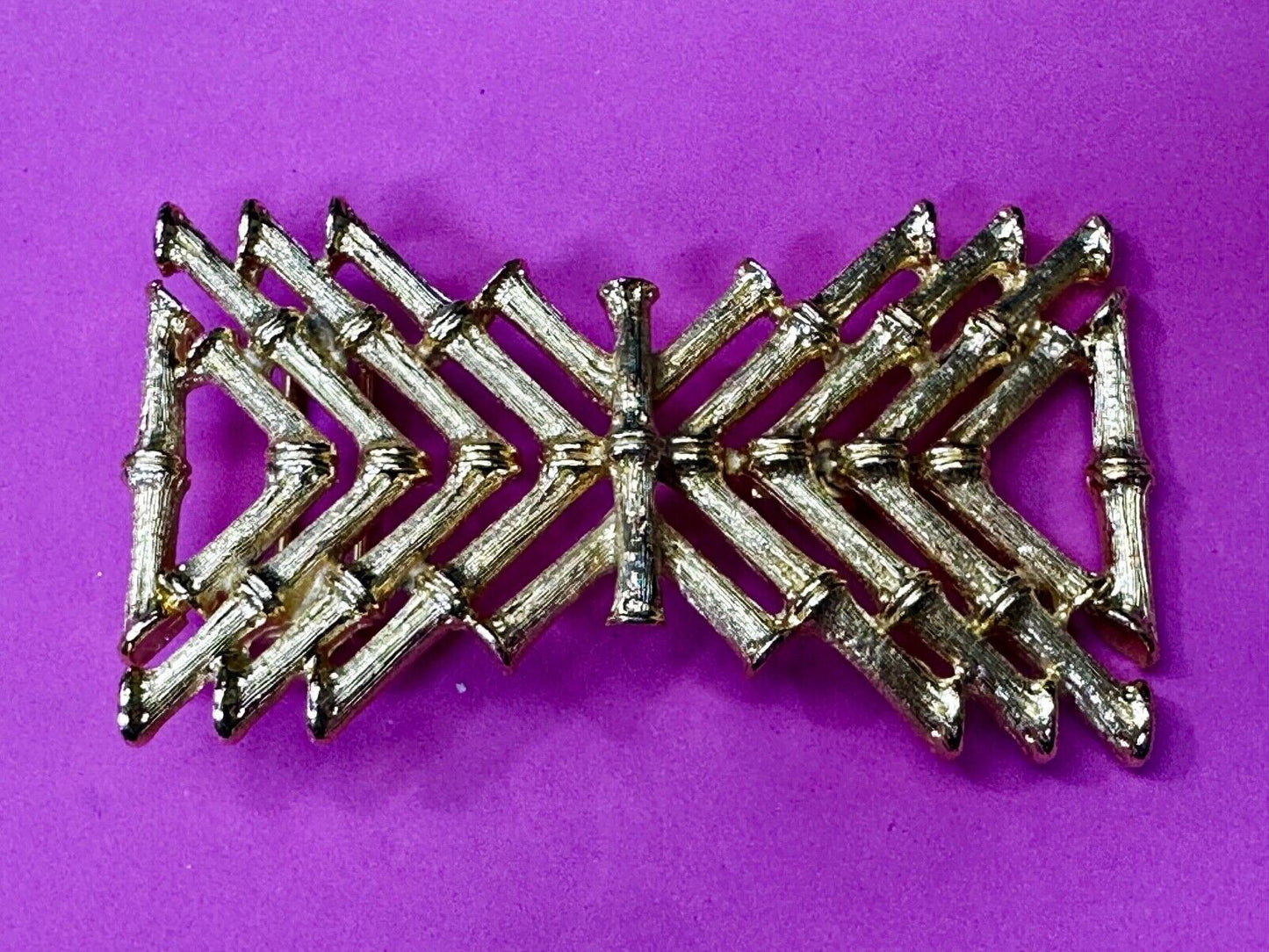 Abstract Bamboo Stick Design Large Vintage Belt Slide Buckle by Mimi Di N