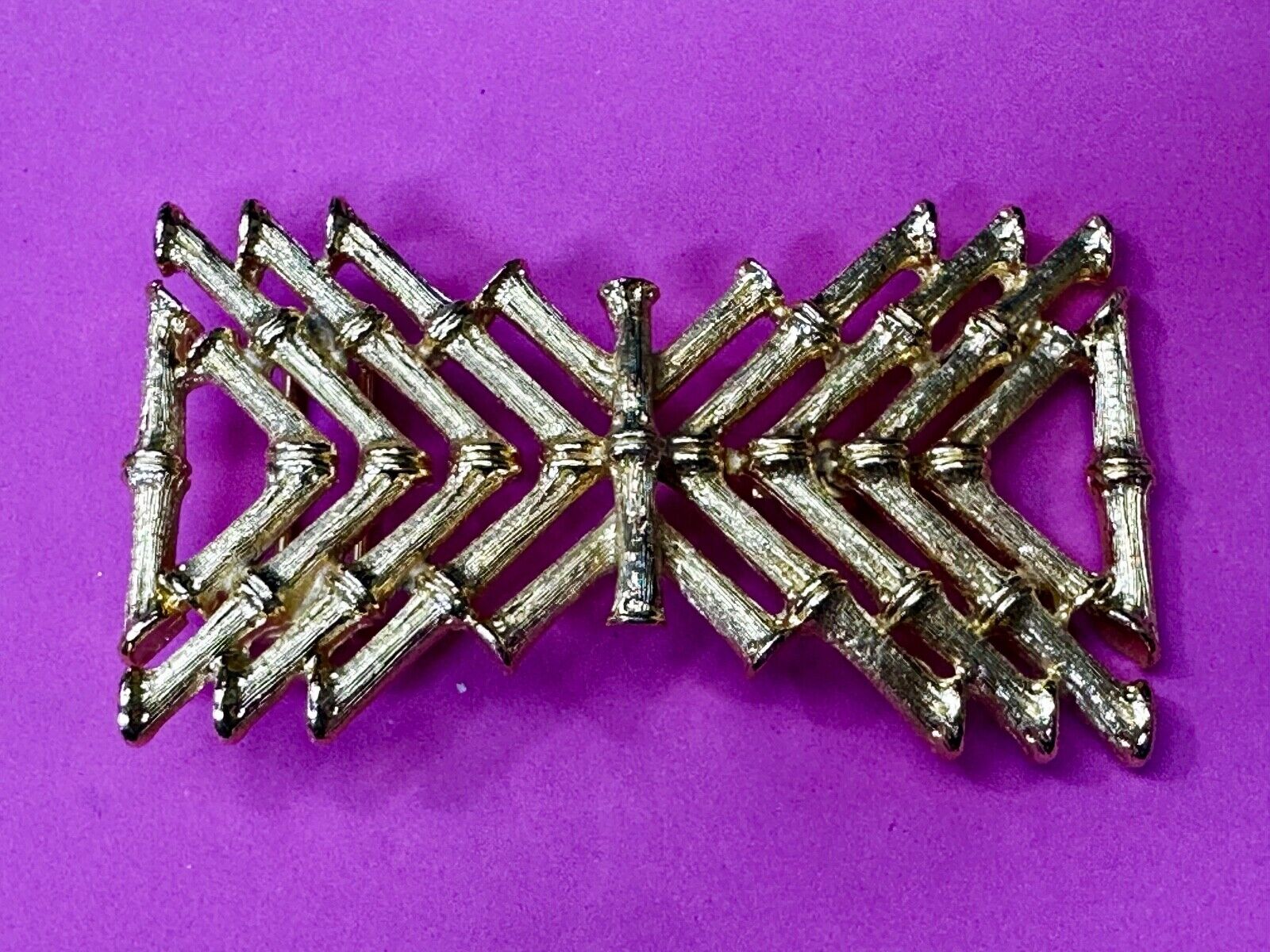 Abstract Bamboo Stick Design Large Vintage Belt Slide Buckle by Mimi Di N