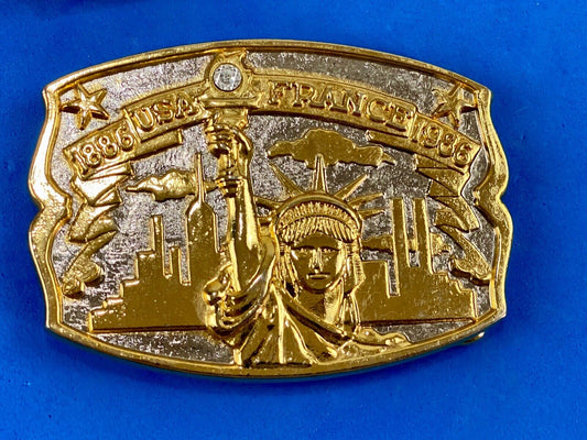 Usa France Lady Liberty Belt Buckle Limited Edition Usa Monument Statue 