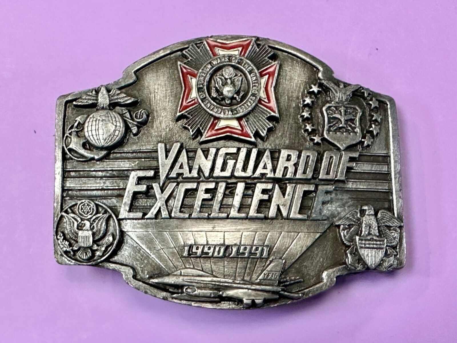 VFW Foreign Wars Veterans Vtg. Vanguard Excellence Award Siskiyou Belt Buckle
