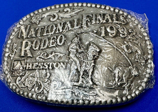 1992 ADM NATIONAL FINALS RODEO ADULT SIZE  NFR NOS WESTERN COWBOY BELT BUCKLE