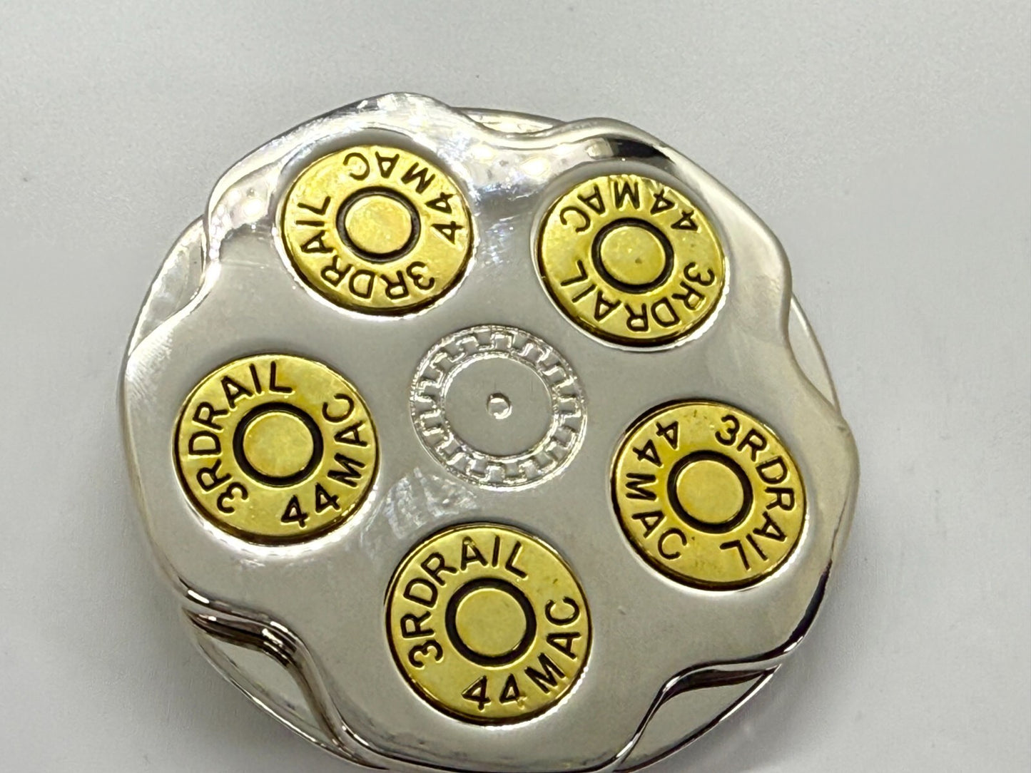 3RDRAIL Magnum 44 Revolver Gun Shell Bullet Moving Collectors Belt Buckle