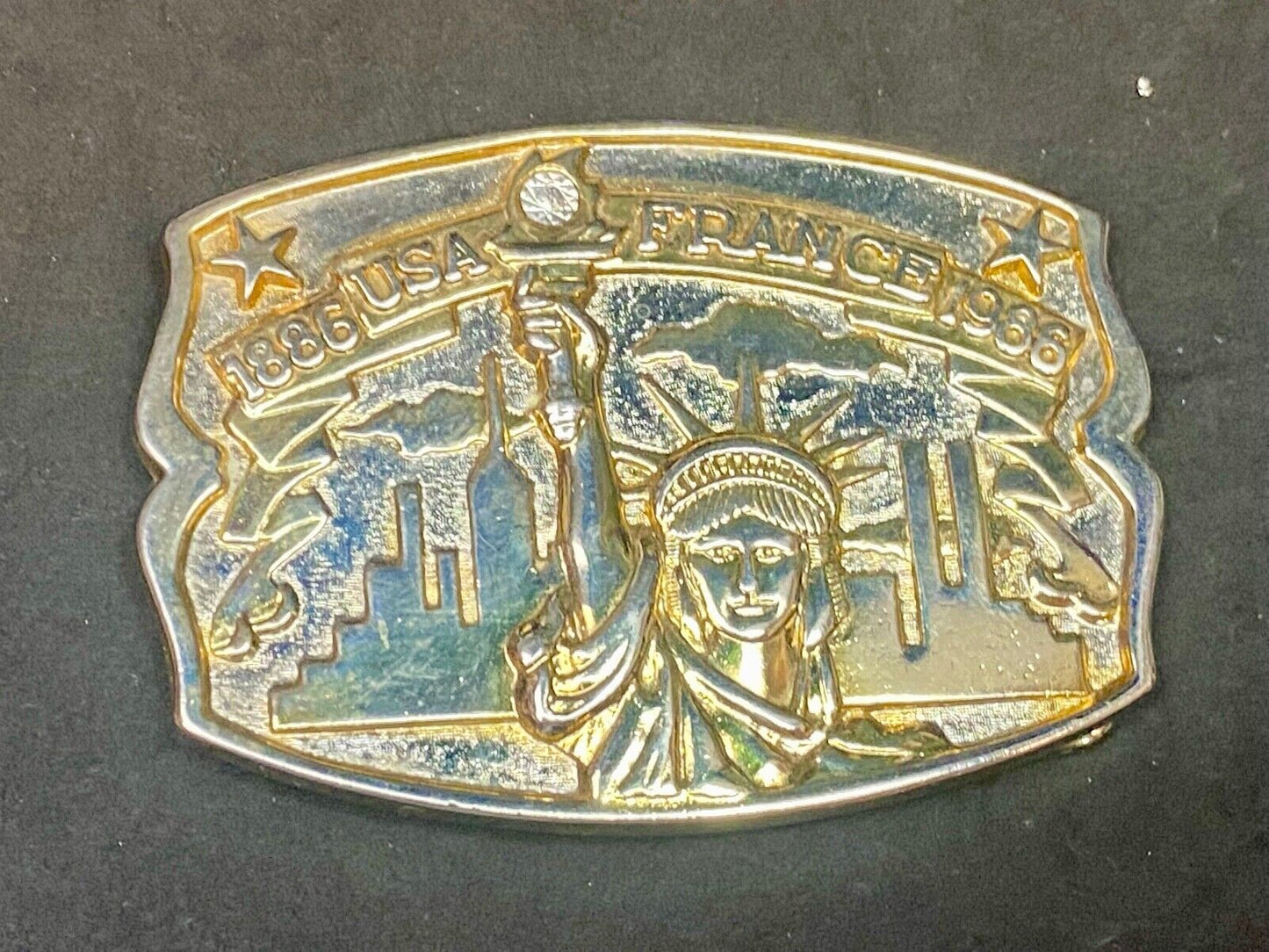 1886 USA FRANCE 1986 vintage Statue of Liberty belt buckle by Hammond Mint 