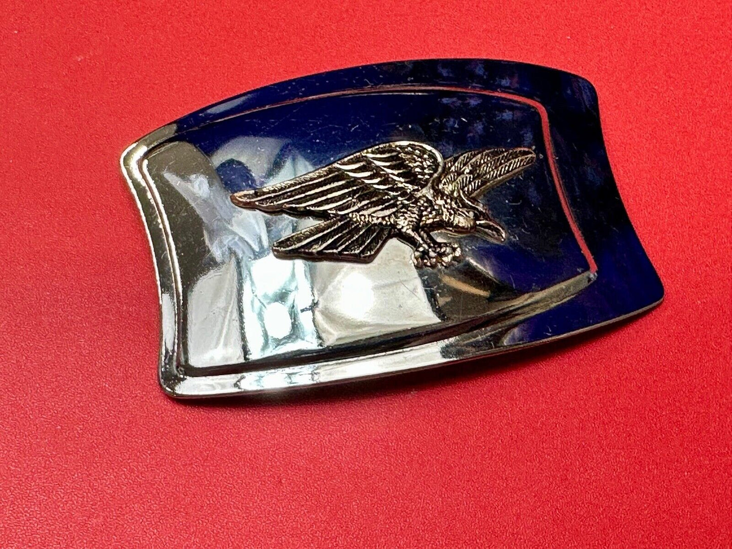 American Eagle - Vintage Mirrored Reflective Two Tone western belt buckle