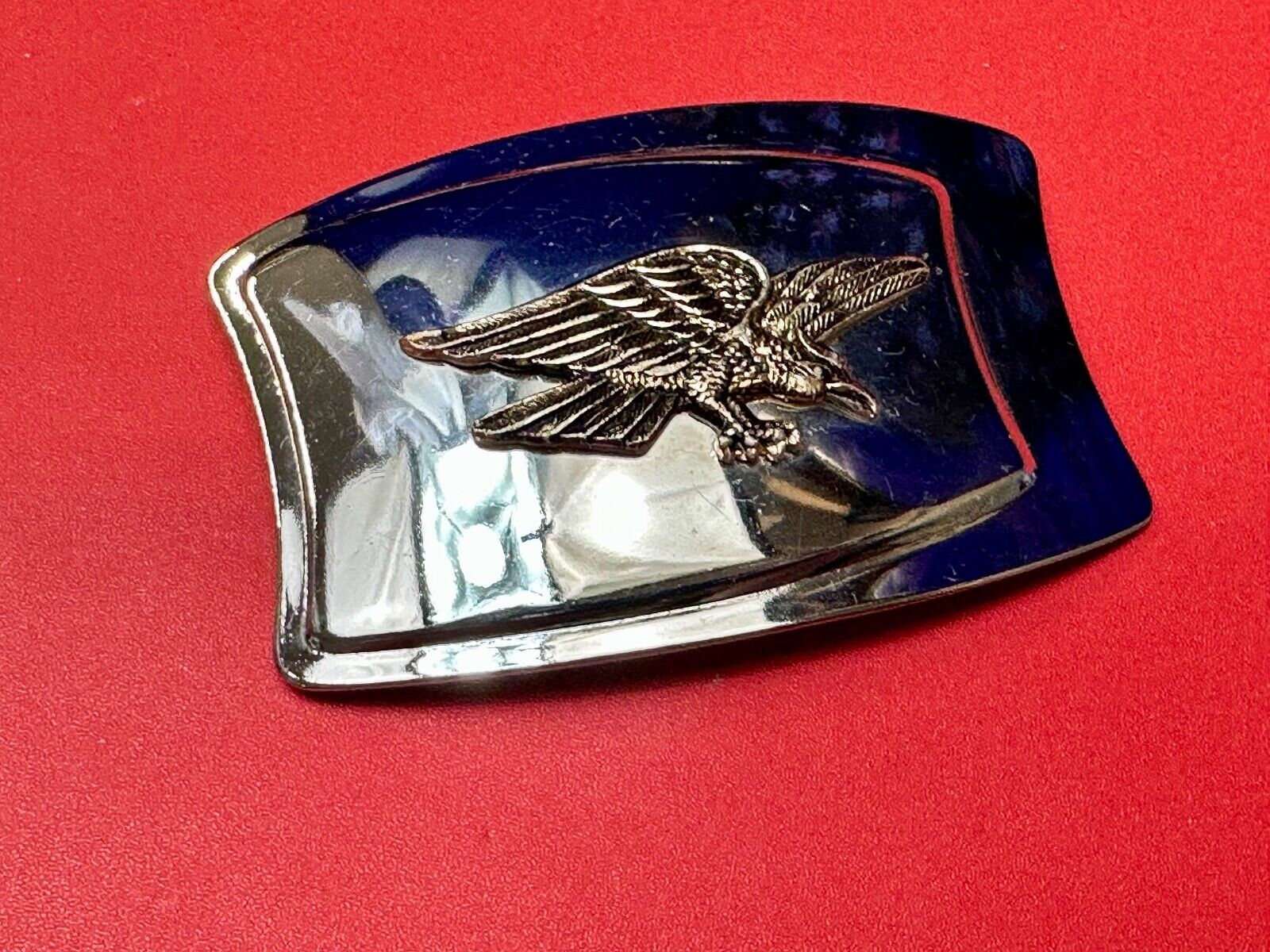 American Eagle - Vintage Mirrored Reflective Two Tone western belt buckle