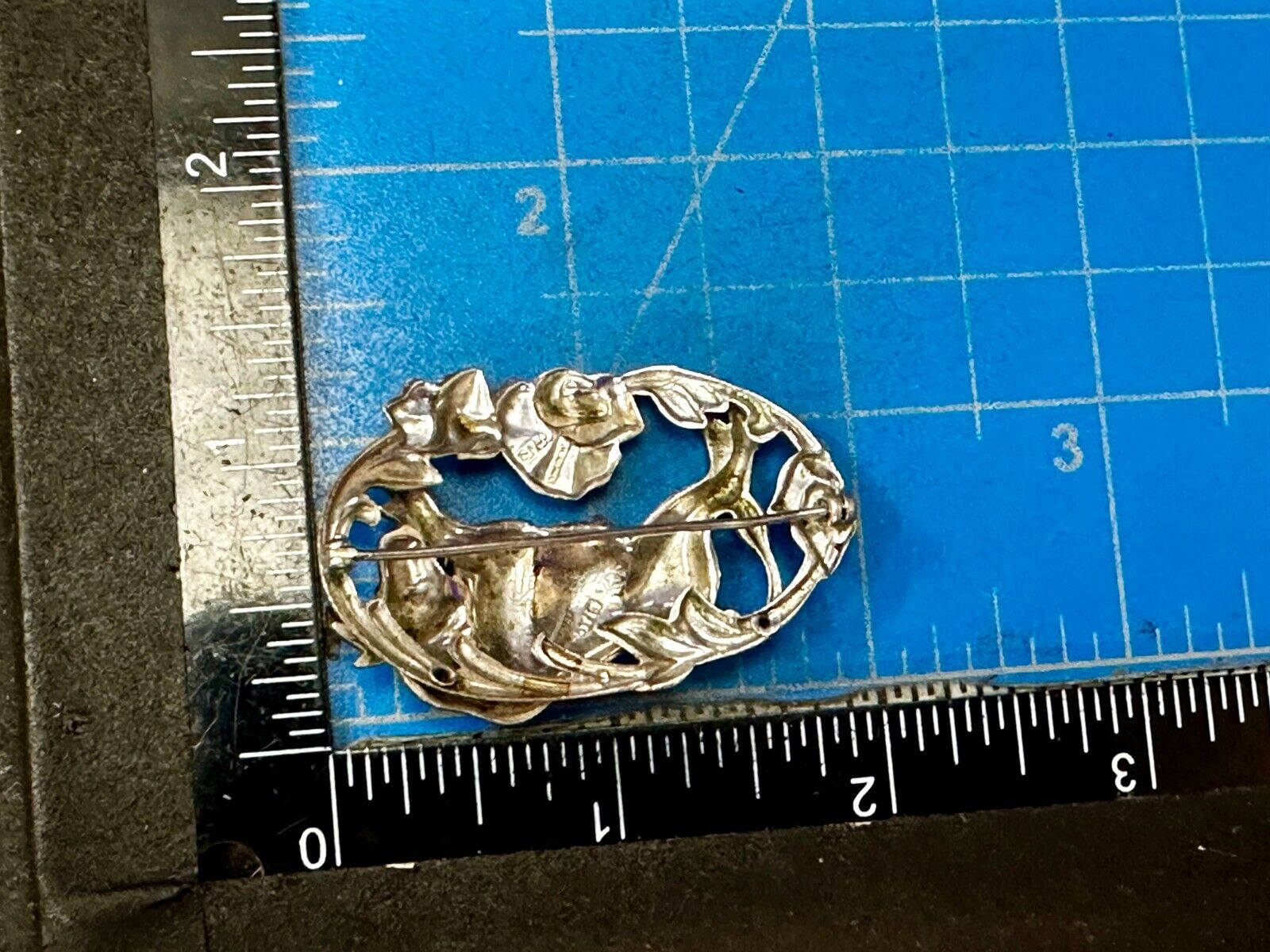 Taurus Bull 2" Wide Green Eyes -9 25 Sterling Silver Vintage Brooch by Otis