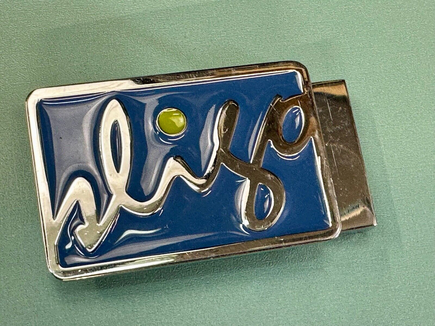 unknown to me!   Sligo Sugowear blue colored emblem or logo belt buckle