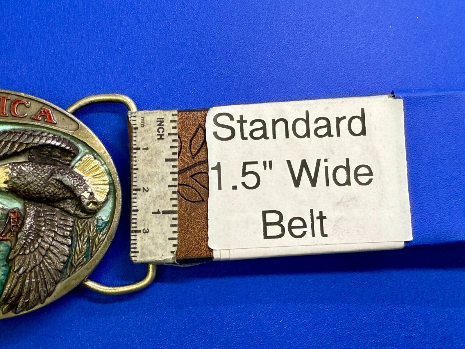 America Statue of Liberty Bald Eagle Golden State Bridge 1985 C+J Belt Buckle