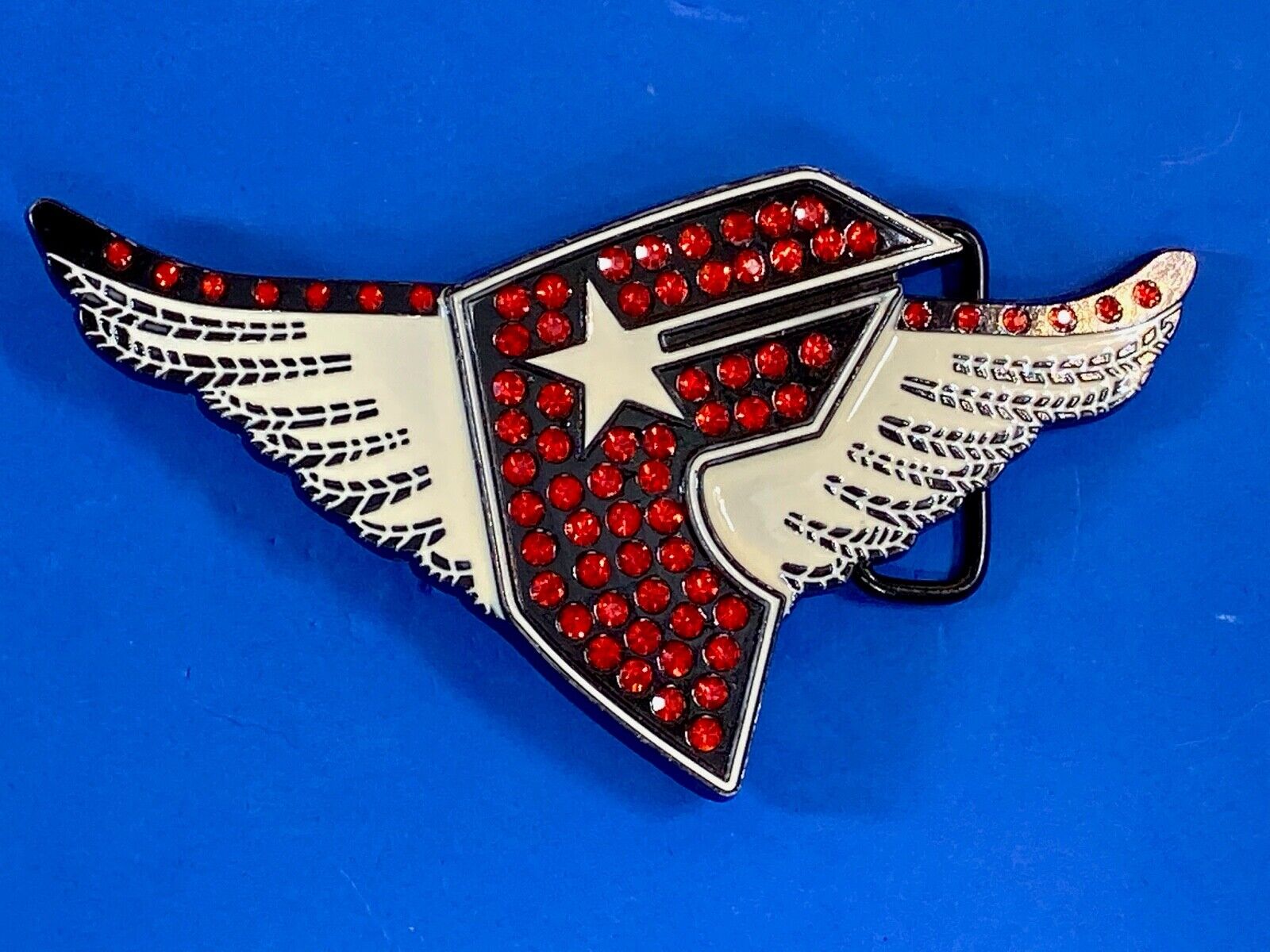 Beautiful Rhinestone? Letter  F Shape Logo With Wings 