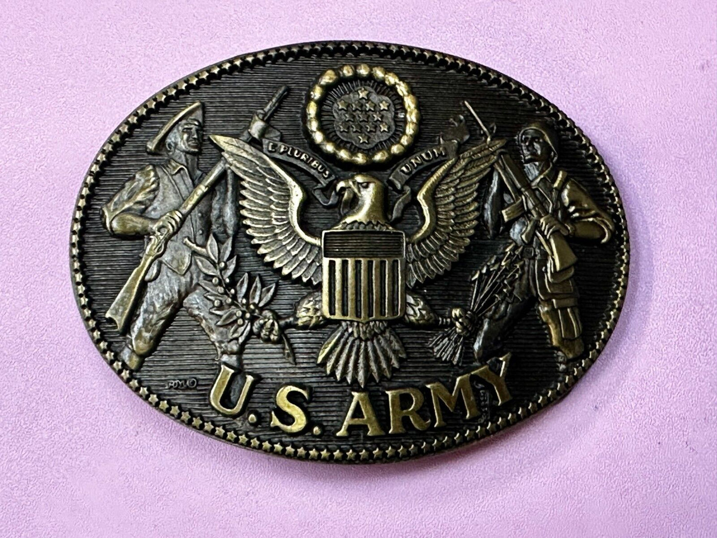 US Army United States Patriotic Eagle Emblem Montana Silversmiths Belt Buckle