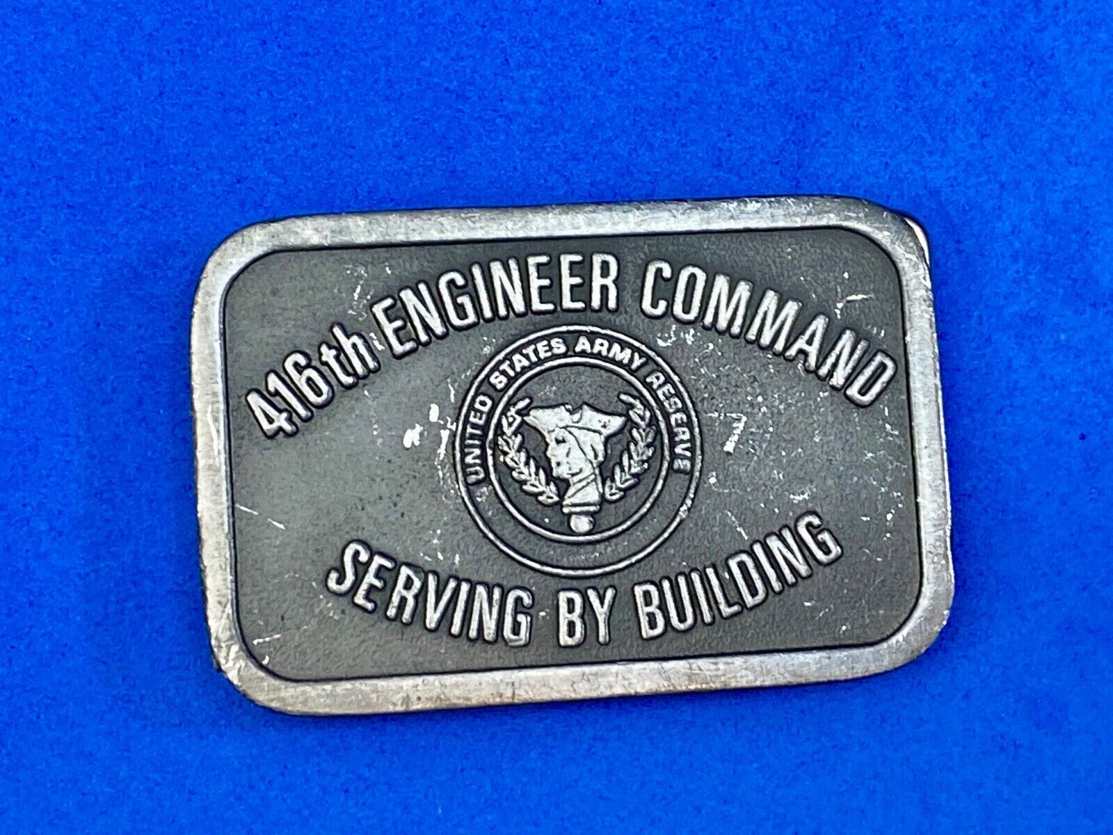 United States Army Reserve 416th Engineer Command belt buckle serving by command