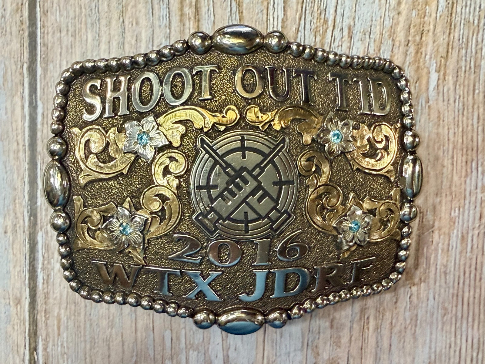 2016 WTX JDRF Budweiser Shootout NASCAR Trophy Molly's Custom Silver Belt Buckle