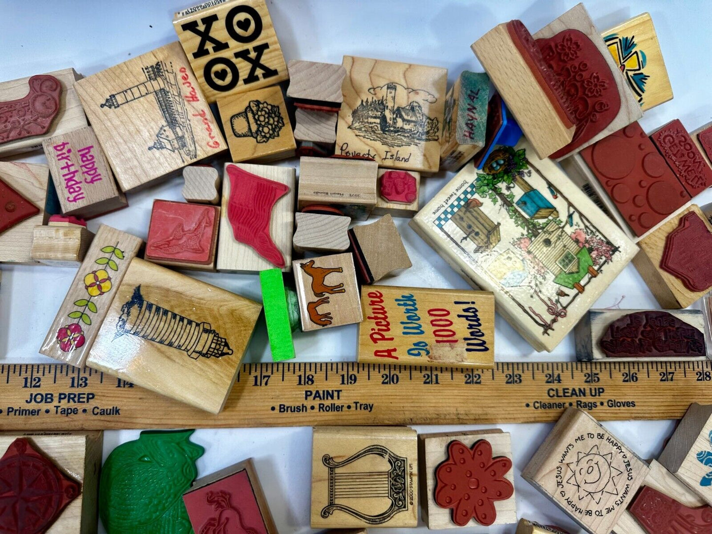 6.7 Pounds of Rubber Stamps HUGE LOT - Mostly NEW! Scrapbook Teachers SCORE!