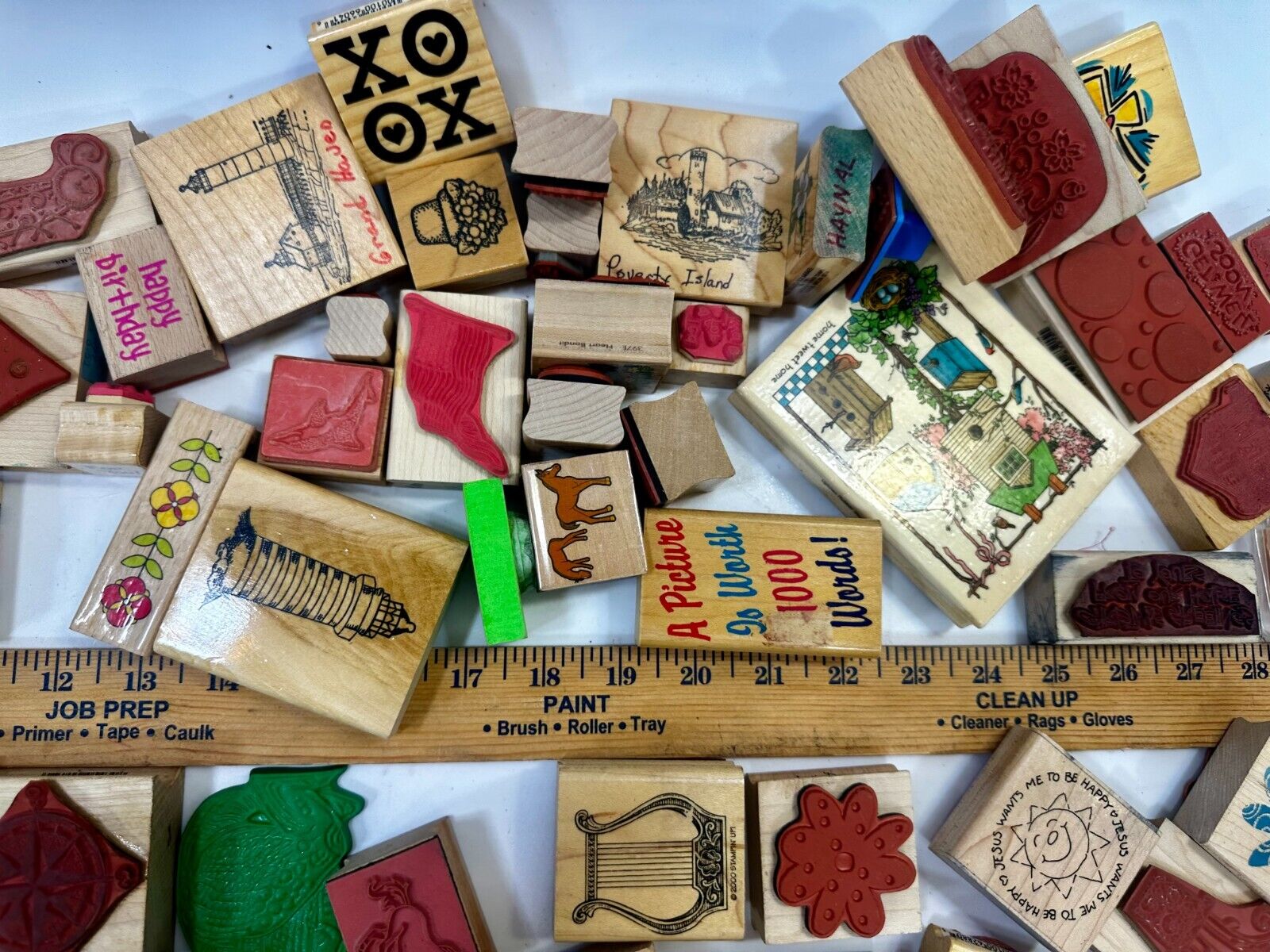 6.7 Pounds of Rubber Stamps HUGE LOT - Mostly NEW! Scrapbook Teachers SCORE!